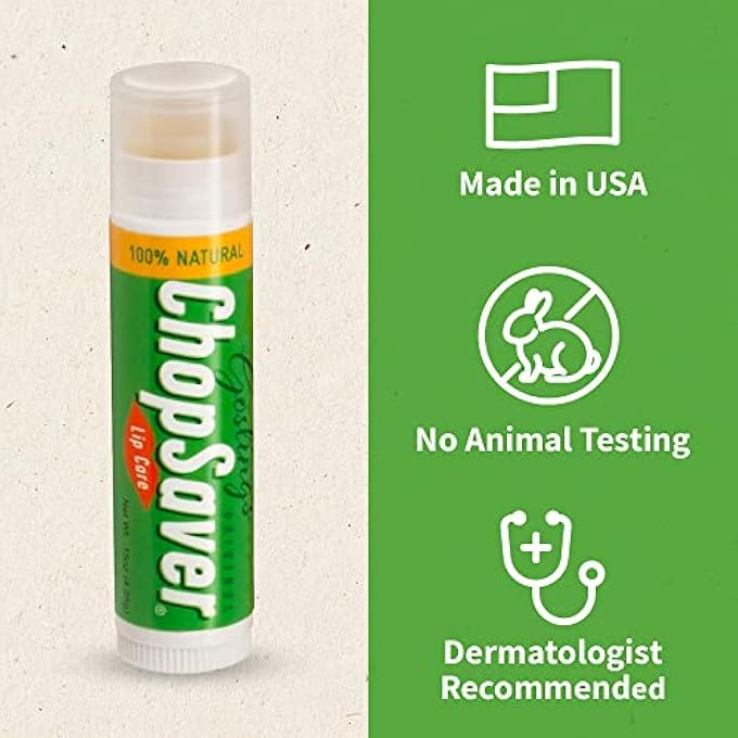 chopsaver GOSLING'S ORIGINAL LIP CARE, ALL NATURAL HYDRATING LIP BALM, CHAPSTICK FOR MUSICIANS AND MORE, EFFECTIVE RELIEF FOR DRY, CRACKED LIPS AND SKIN, MADE IN USA, 0.15 OZ (PACK OF 6) - Image 4
